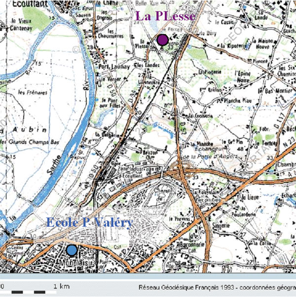 Localisation des sites de mesures