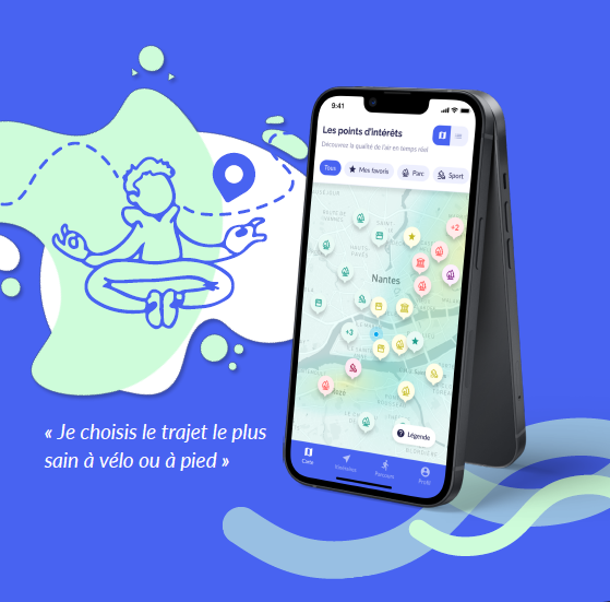 Application Naonair : choisissez le trajet le plus sain à vélo ou à pied