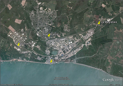 Localisation des sites de mesure pourvus de tubes à diffusion passive