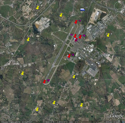 Localisation des sites de mesure en air extérieur (source : google earth)