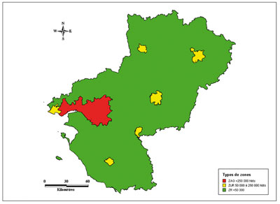 Zones administratives de surveillance du PSQA 2010-2015