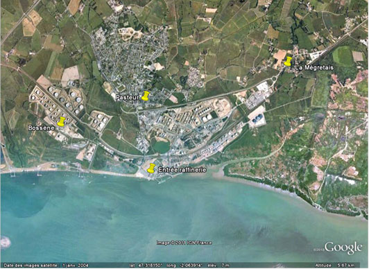 Localisation des sites de mesure pourvus de tubes à diffusion passive