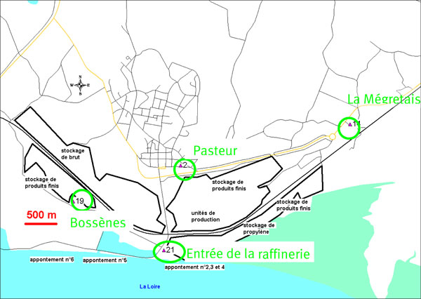 Localisation des sites de mesure pourvus de tubes à diffusion passive