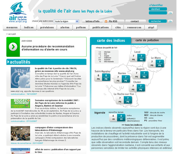 La qualité de l'air à portée de clic 24h/24, grâce au nouveau site www.airpl.org