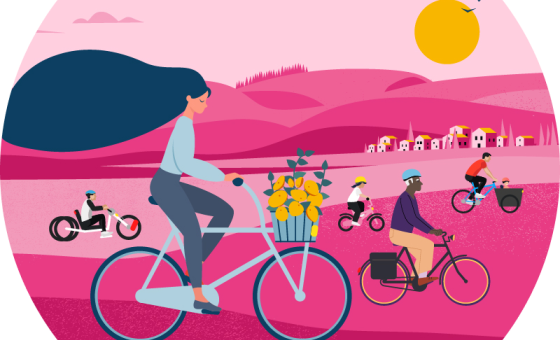personnes se déplaçant à vélo 