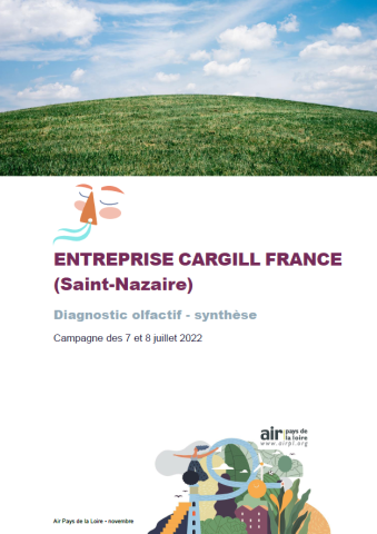 couverture rapport du diagnostic olfactif de l’entreprise Cargill France à Saint-Nazaire