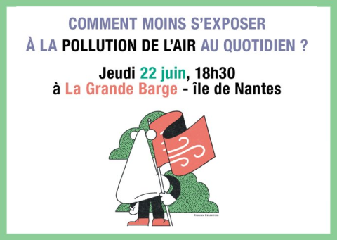 Comment moins s'exposer à la qualité de l'air au quotidien ? Jeudi 22 juin, 18h30 à la Grande Barge, Ile de Nantes.