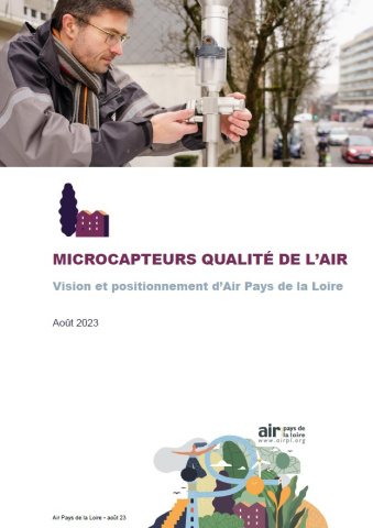 couv rapport sur microcapteurs qualité de l'air avec photo technicien manipulant un appareil de mesure