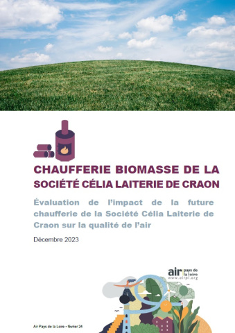 couv du rapport d'évaluation de l’impact de la future chaufferie biomasse de la Société Célia Laiterie de Craon sur la QA