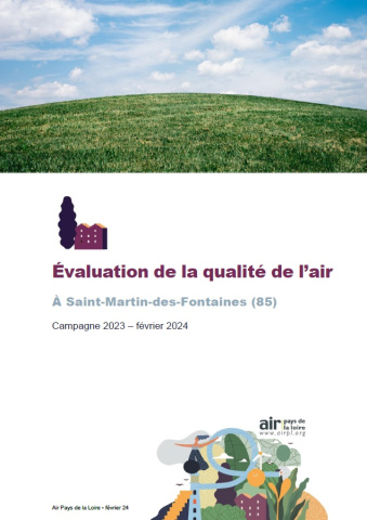 couv rapport sur l'évaluation de la QA à Saint-Martin-des-Fontaines (85) avec photo d'herbe et ciel