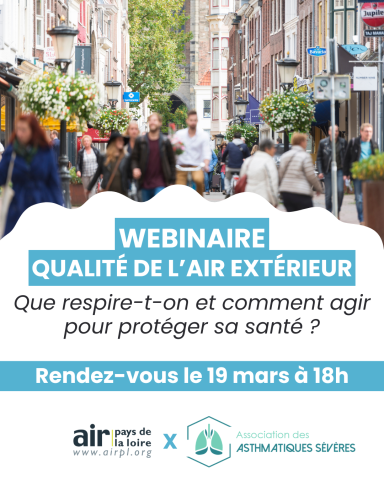 Webinaire qualité de l'air extérieur le 19 mars à 18h