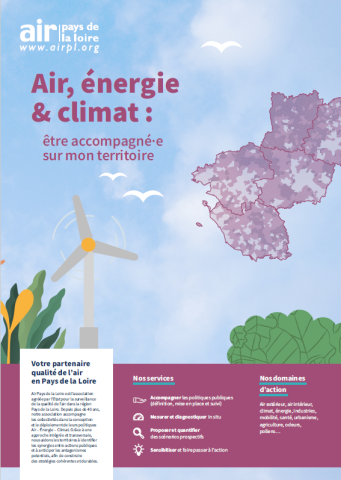 couverture de la plaquette à destination des collectivités : air, énergie et climat, être accompagnée sur mon territoire 