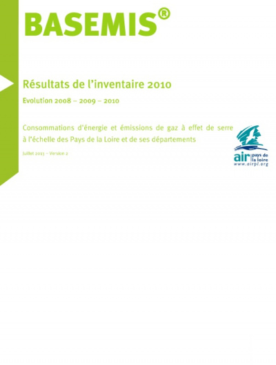 couverture rapport BASEMIS-résultat de l'inventaire 2010