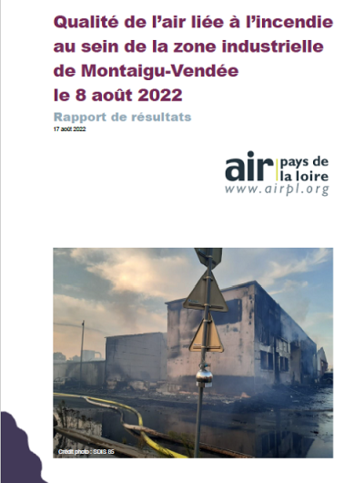 QA liée à l'incendie au sein de la zone indus de Montaigu-Vendée