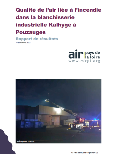 couverture rapport incendie blanchisserie industrielle Kalhyge-Pouzauges