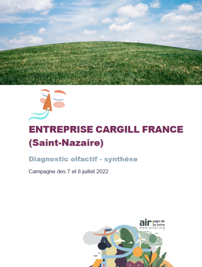 couverture rapport du diagnostic olfactif de l’entreprise Cargill France à Saint-Nazaire