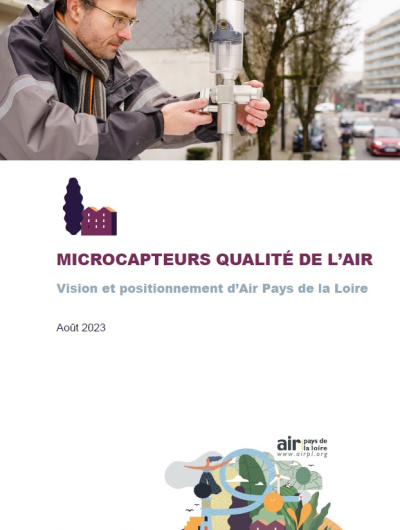 couv rapport sur microcapteurs qualité de l'air avec photo technicien manipulant un appareil de mesure