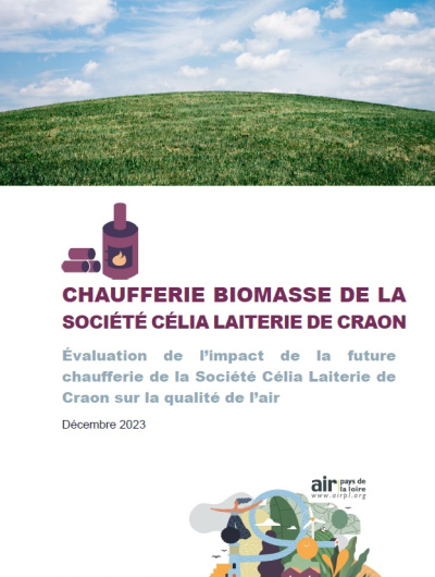 couv du rapport d'évaluation de l’impact de la future chaufferie biomasse de la Société Célia Laiterie de Craon sur la QA