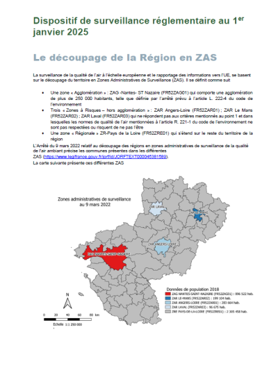 Première page de la note sur le dispositif de surveillance d'Air Pays de la Loire